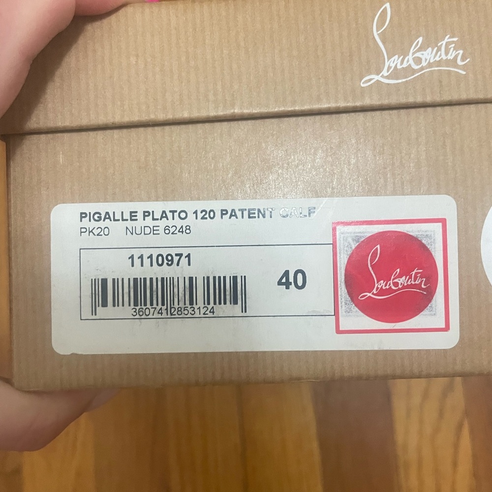 Christian Louboutin Brand New! Pigalle Plato 120 Patent Calf in Nude size 40 - Picture 6 of 8